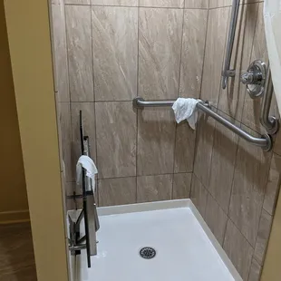 No shelf in shower.