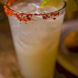 House margarita with Tajin. They use Cointreau and other higher quality ingredients.