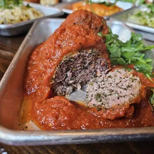Interior of a meatball
