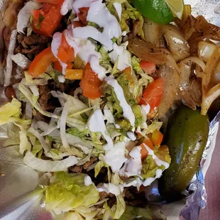 a close up of a taco