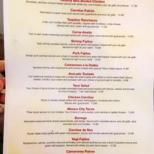 Gluten Free Menu