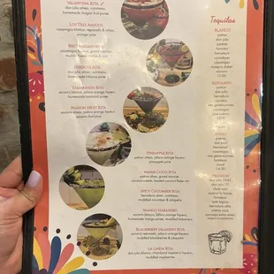 Margarita Menu