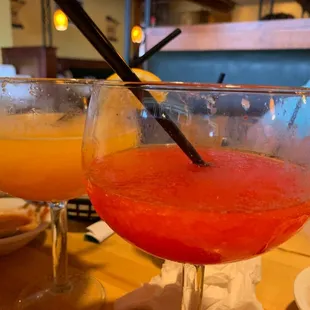 Peach Margarita and Strawberry Daiquiri