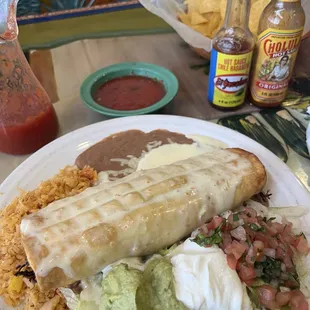 Chicken Chimichanga Lunch Platter