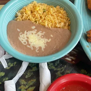 Refried beans and rice