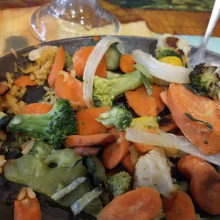 A dismal plate of frozen vegetables. &quot;Vegetable fajita&quot; for $14.