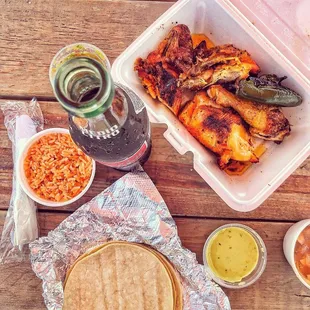 a table full of food