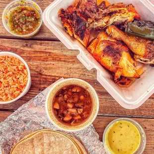 a variety of mexican food