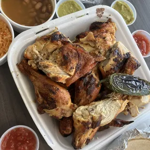 The Thursday special - one whole chicken order, with the half chicken free