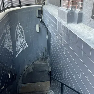 the steps leading up to the building