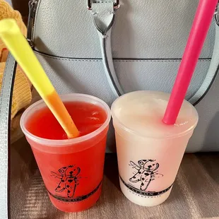 Strawberry daiquiri and pina colada $10 each