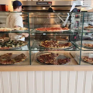 Pizzas different angle