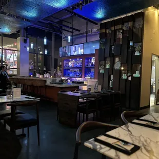 Inside facing beautiful bar area