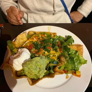 Veggie tostada salad