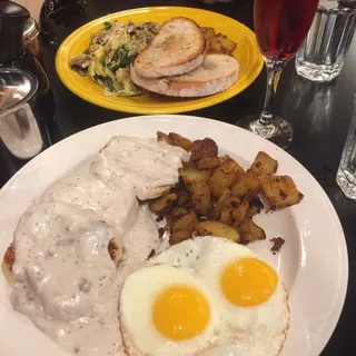 Biscuits and Sausage with Gravy Breakfast