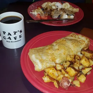 California Crepe with Hash-Browns Breakfast