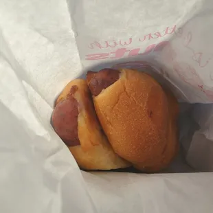 New sausage kolaches. Very good.