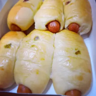 a box of hot dogs