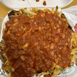 Large chili cheese fries - ask for well done
