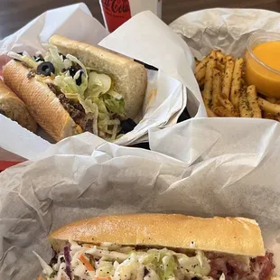 The Cheesesteak and Pat Astrami and Crabby Fries