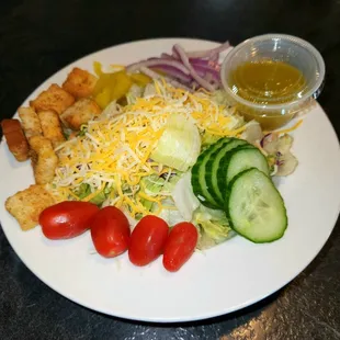 Side Salad With Italian Dressing, $4.50.