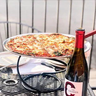 Pizza and wine