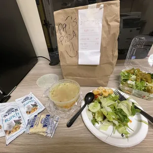 Chicken Orzo Soup &amp; Salad. Fresh &amp; so delicious. Thank you all.