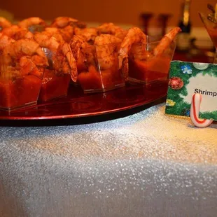 Catering Shrimp cocktail shots.