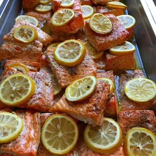 Catering at its best! Grilled Salmon with lemon glaze :-)