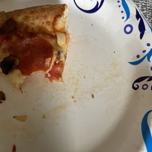 Pizza with long hair