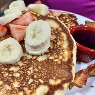 Plain Breakfast Pancakes with Butter and Syrup