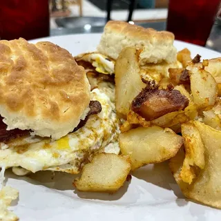 Two Bacon Breakfast Biscuits