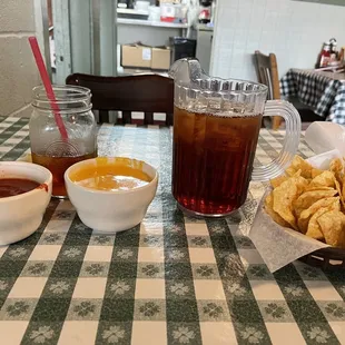 Who doesn&apos;t love Chips &amp; Queso? Their tea is also so delicious....