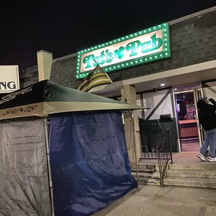 the front of the restaurant