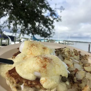 Crab Cakes Benedict w Home Fries