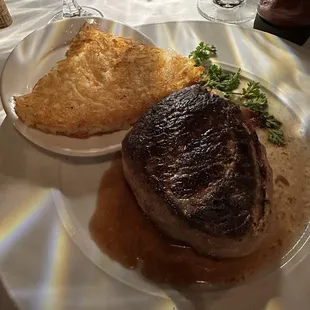Filet Mignon with hash browns
