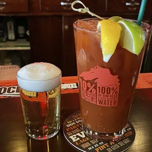 Tasty Bloody Mary with beer chaser.