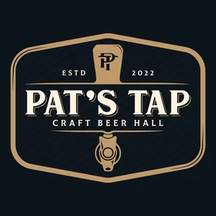 the logo for pat's tap craft beer hall