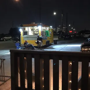 a food truck at night