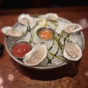 Oysters with blood orange mignonette