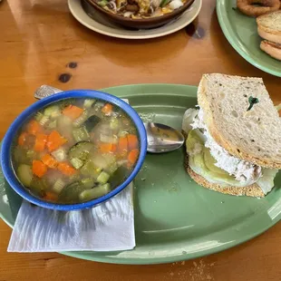Albóndigas and half tuna sandwich