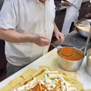 The chef/owner Sal doing what he loves.