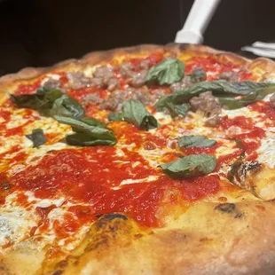 a freshly baked pizza