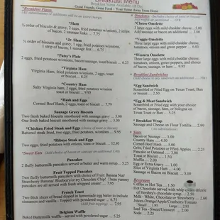 Menu (breakfast)