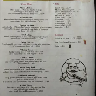 Menu (dinner)