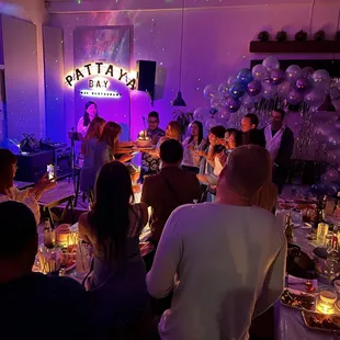 a group of people at a party