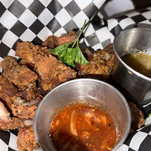 chicken wings and fried chicken, food