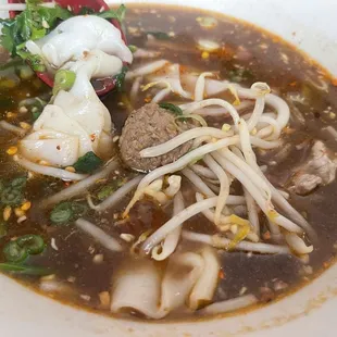 Boat noodle with flat noodles. One of the best in Sacramento