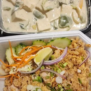 Fried rice and green curry