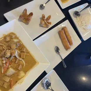 57. Yellow Curry 54. Massa-Muhn Curry A1. Crispy Spring Rolls A4. Hand-Folded Crab Wontons